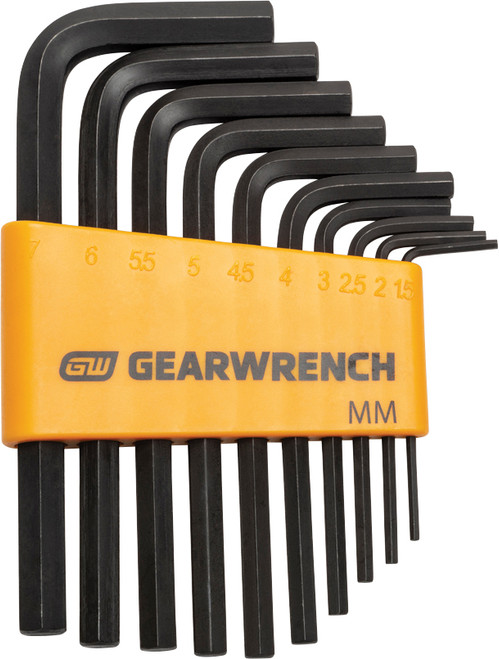 10-PC SHORT ARM METRIC HEX KEY SET, 1.5MM - 7MM