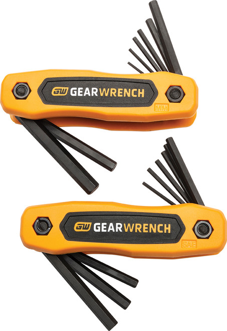 17-PC SAE/METRIC FOLDING HEX KEY SET, 5/64" - 1/4" & 2MM - 8MM