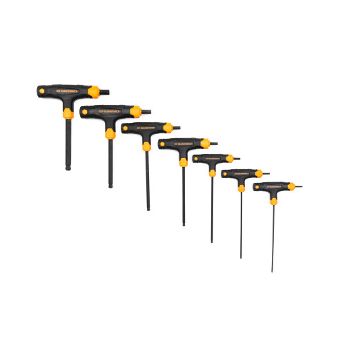 PG166 - 7-PC METRIC T-HANDLE BALL END KEY SET, 2.5MM – 10MM