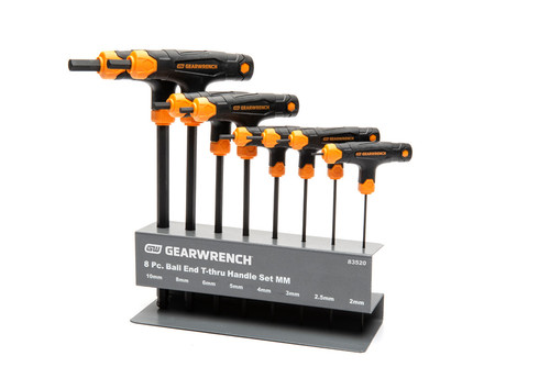 PG175 - 8-PC METRIC T-HANDLE BALL END HEX KEY SET, 2MM – 10MM