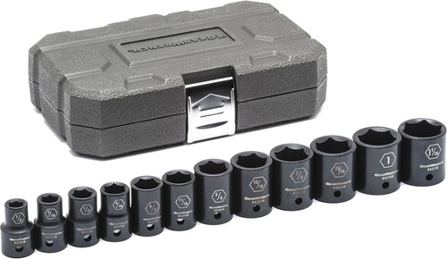 PG152 - 12-PC 1/2" DRIVE 6 POINT STANDARD SAE IMPACT SOCKET SET