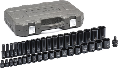 PG143 - 39-PC PRISE 1/2" ENSEMBLE DE DOUILLES D’IMPACT SAE STANDARD À 6 POINTS ET PROFONDEUR