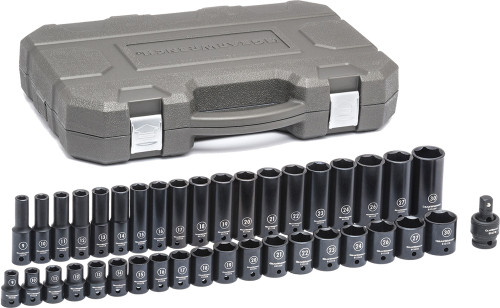 PG138  -  39-PC 1/2" DRIVE 6 POINT STANDARD & DEEP METRIC IMPACT SOCKET SET