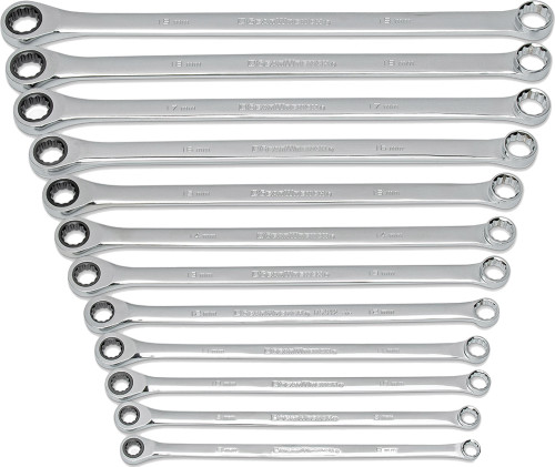 PG160 - SET WRENCH RATCHETING XL GEARBOX MET 12PC
