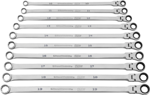 PG160 - 10-PC 120XP UNIV. SPLINE XL FLEX HEAD GEARBOX™ RAT. METR. WRENCH SET