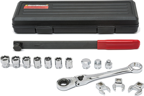 PG375 - 15-PC SERPENTINE BELT TOOL SET W/ LOCKING FLEX HEAD RATCH. WRENCH