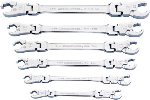 SET WRENCH RATCHETING FLX FLARE NUT 6PC MET