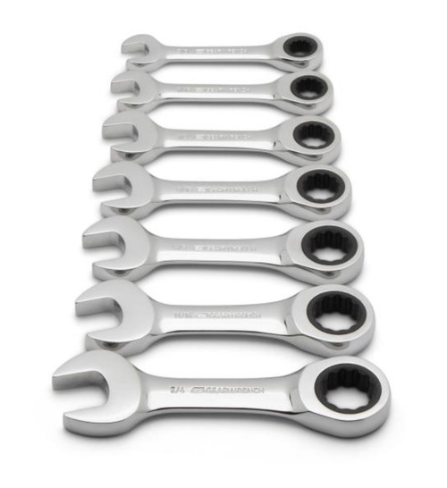 PG158 - SET WRENCH RATCHETING COMBINATION STUBBY SAE 7PC