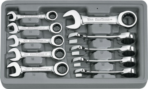 PG153 - ENSEMBLE DE CLÉS À CLIQUET COMBINÉES STUBBY MET 10PC