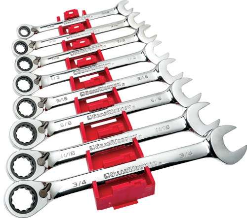 PG159 - SET WRENCH RATCHETING COMBINATION REV SAE 8PC