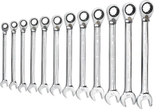 PG159 - RÉGLÉ CLÉ À CLIQUET REV MET 12PC