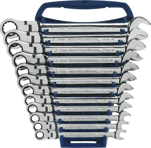 PG154 - ENSEMBLE DE CLÉS À CLIQUET COMBINÉES FLEX MET 12PC