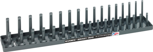 PG221 - 1/2" DRIVE METRIC REGULAR & DEEP SOCKET HOLDER - GREY