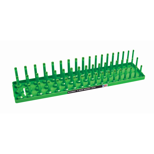 1/2" Metric 3 Row Socket Tray - Green