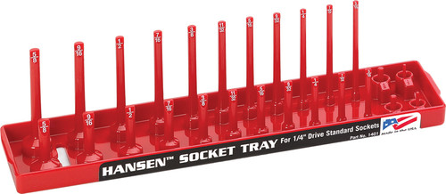 PG206 - 1/4" DRIVE SAE REGULAR & DEEP SOCKET HOLDER - RED