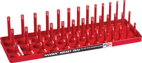 PG220 - 3/8" DR. SAE REGULAR, SEMI-DEEP, DEEP 3 ROW SOCKET HOLDER - RED
