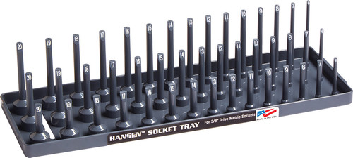 PG206 - 3/8" DR. METRIC REGULAR, SEMI-DEEP, DEEP 3 ROW SOCKET HOLDER - GREY