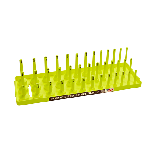 3/8" SAE 3-Row Socket Tray - Hi-Viz Yellow