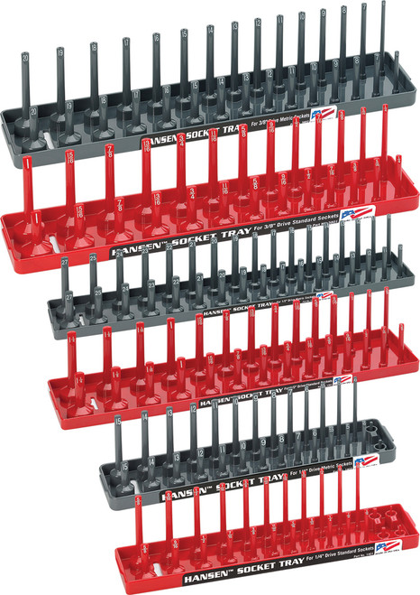 PG206 - PACK DE SIX PLATEAUX À DOUILLES - ROUGE ET GRIS