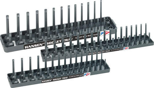 PG206 - 3 PC. METRIC SOCKET TRAY SET - GREY