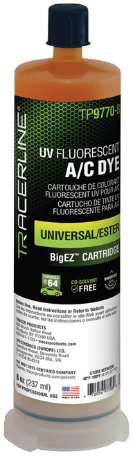 PG407 - COLORANT A/C BIGEZ™ POUR UNIVERSEL/ESTER, CARTOUCHE DE 8 OZ, COMPATIBLE AVEC R-1234YF, R-134A PG407 - COLORANT A/C BIGEZ™ POUR UNIVERSEL/ESTER, CARTOUCHE DE 8 OZ, COMPATIBLE AVEC R-1234YF, R-134A