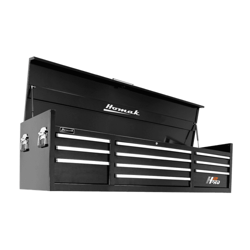 72" H2Pro Series 10 Drw Top Chest - Black