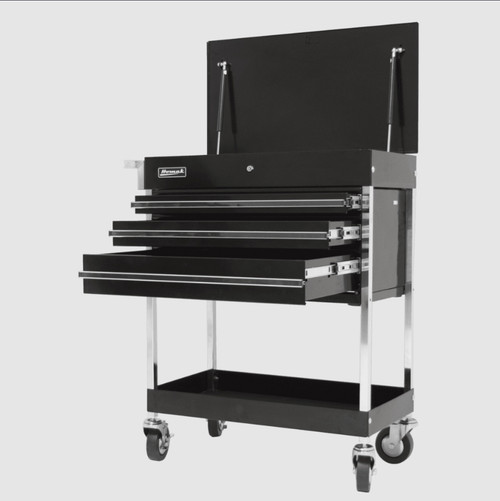 34" Professional 3 Drawer Service Cart - Black