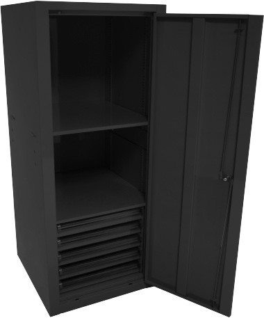 PG218 - Casier latéral RS PRO 22 po, 5 tiroirs et espace ouvert - Noir