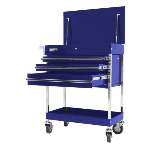 34" Professional 3 Drawer Service Cart - Blue