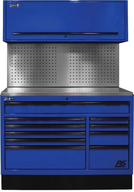 CTS DE 54" RÉGLÉS AVEC ÉCLABOUSSURE ARRIÈRE DE LA TABLE À OUTILS (BLEU)