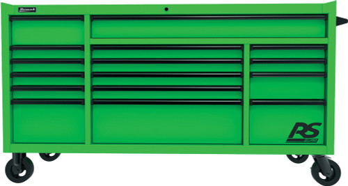 PG215 - 72" RS PRO SERIES 16-DRAWER ROLLER CABINET - LIME GREEN