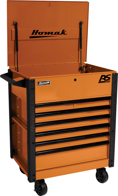 CHARIOT DE SERVICE RS PRO 35 " À 7 TIROIRS (ORANGE COMPÉTITION)
