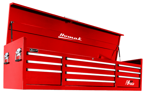 72" H2Pro Series 10 Drw Top Chest - Red