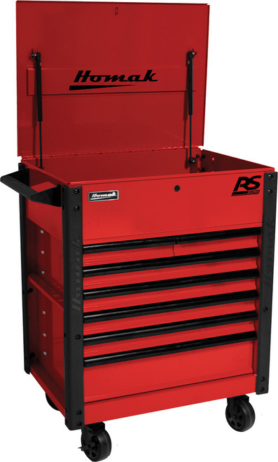 35" RS PRO 7-DRAWER SERVICE CART (FURY RED)