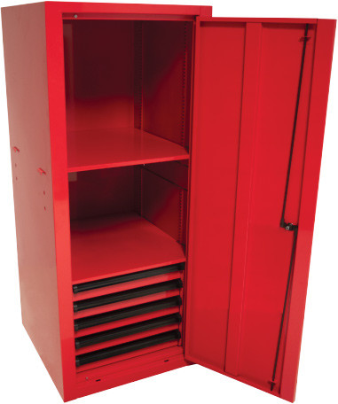 PG211 - 22" RS PRO SIDE LOCKER, 5 DRAWERS & OPEN SPACE - RED