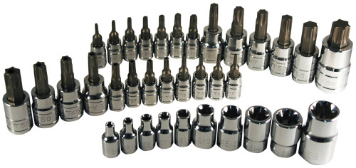 PG144 - 35 PC. ENSEMBLE DE SOCKETS DE BITS EN ÉTOILE