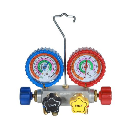Collecteur à 4 soupapes R22, R404A, R410A, PSI, °F ; Tuyaux de 4 à 60 po (CRDV de 3/8 po). Emballage de coquille de palourde - 844CC