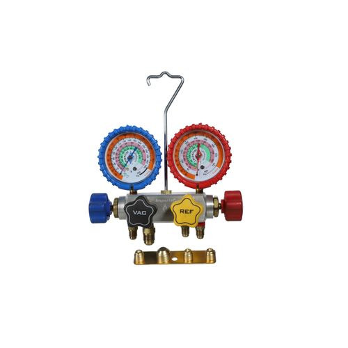 Collecteur à 4 soupapes R22, R404A, R410A, PSI, °F.  Emballage de coquille de palourde - 845CC