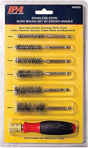 6-Piece Bore Brush Assortment w/ Driver Handle