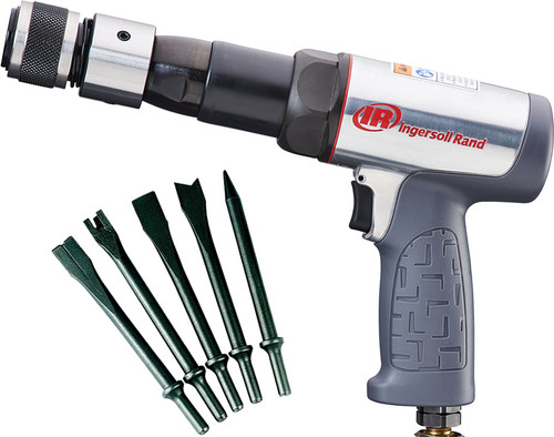 PG82 - .401 SHANK LONG BARREL AIR HAMMER, VIBRATION REDUCED, W/ 5 CHISELS, 2,530 BPM, 3.5" STROKE