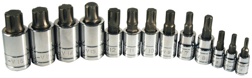 PG147  -  13 PC 6 LOBE POLYDRIVE BIT SOCKET SET