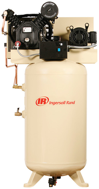 PG96 - (MODÈLE 2475N7.5-V) 7,5 HP RÉCEPTION. COMPRESSEUR D’AIR ÉLECTRIQUE À 2 ÉTAGES, VERT. 80 GALLONS, 24,3 CFM@90 PSI, 460V / 3 PH / 60A