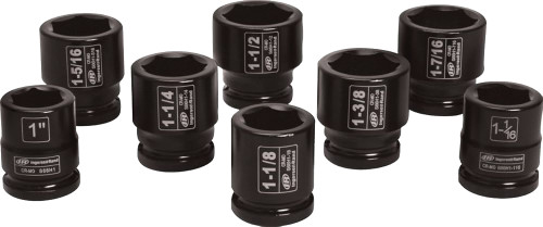 8 PIÈCES PRISE 3/4" ENSEMBLE DE DOUILLES D’IMPACT SAE À 6 POINTS, DE 1 » À 1-1/2 »