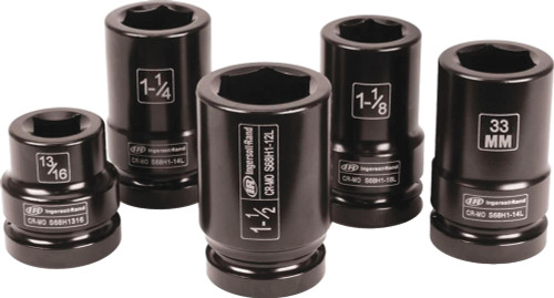 5 PIECE 1" DRIVE SAE DEEP TRUCK SERVICE IMPACT SOCKET SET