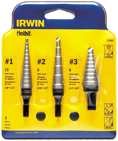 PG127 - 3-PC SELF STARTING STEP DRILL BIT SET