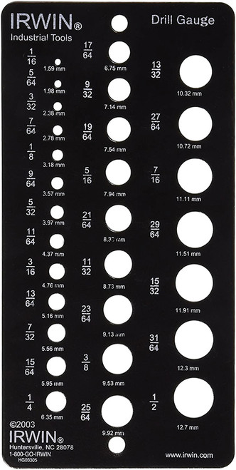 PG320 - CALIBRE DE MÈCHES EN ACIER, 1/16 » – 1/2 », 29 TROUS