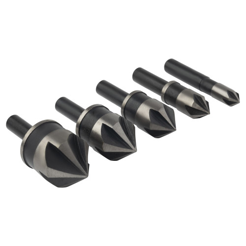 DRL BIT CNTRSINK 82' BLK OX 5PC SET CLAM