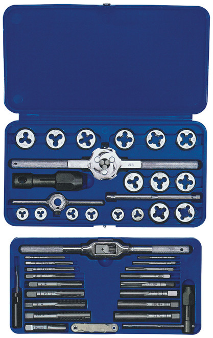 PG122 - 41-PC MACHINE SCREW/FRACTIONAL TAP & HEX DIE SET