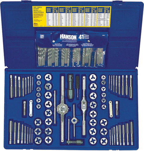 PG122 - 117-PC MACHINE SCREW / FRACTIONAL / METRIC TAP & HEX DIE AND DRILL BIT DELUXE SET