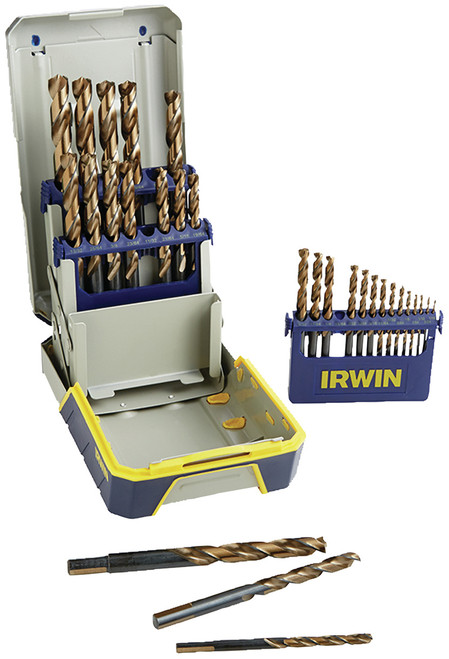 PG118 - 29-PC METAL INDEX BLACK & GOLD OXIDE HSS DRILL BIT SET, 1/16" - 1/2", TURBOMAX POINT